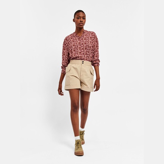 Aigle Bermuda Shorts Women Beige ZA-82934